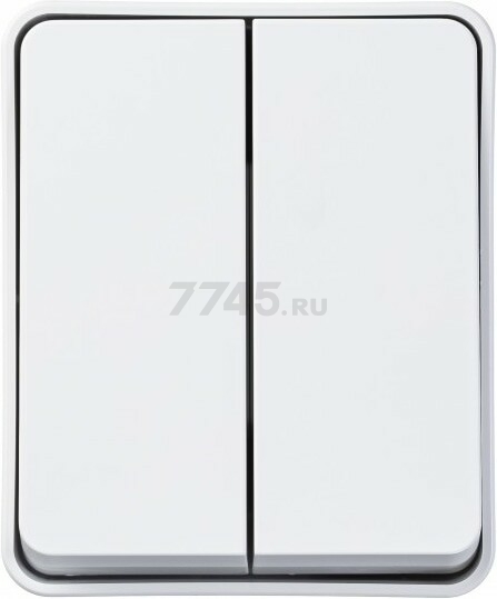 Выключатель двухклавишный наружный SYSTEME (SCHNEIDER) ELECTRIC AtlasDesign Profi54 белый (ATN540151) - Фото 2